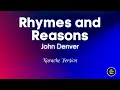John Denver - Rhymes and Reasons (Karaoke)