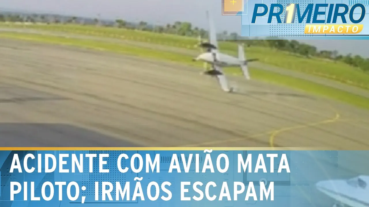 MT: Avião se choca na pista, derrapa e explode; dois morreram | Primeiro Impacto (05/10/23)