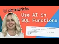 How to use Large Language Models in Databricks SQL