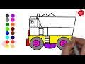 Dump Truck Drawing Painting for kids Dump Truck Coloring Pages Kids Big Truck Step by Step