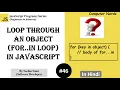 46 Loop through an object for in loop in JavaScript JavaScript Tutorial for beginners in Hindi