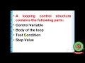 Decision control structure for loop Class 8 Computer Holy Heart Schools