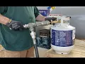 Filling a new 20 lb Propane Tank the OPD safety valve safe transporting of a tank in a vehicle