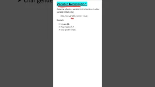 variable Initialization
