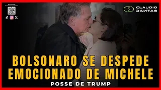 MICHELLE embarca para os EUA, BOLSONARO se emociona