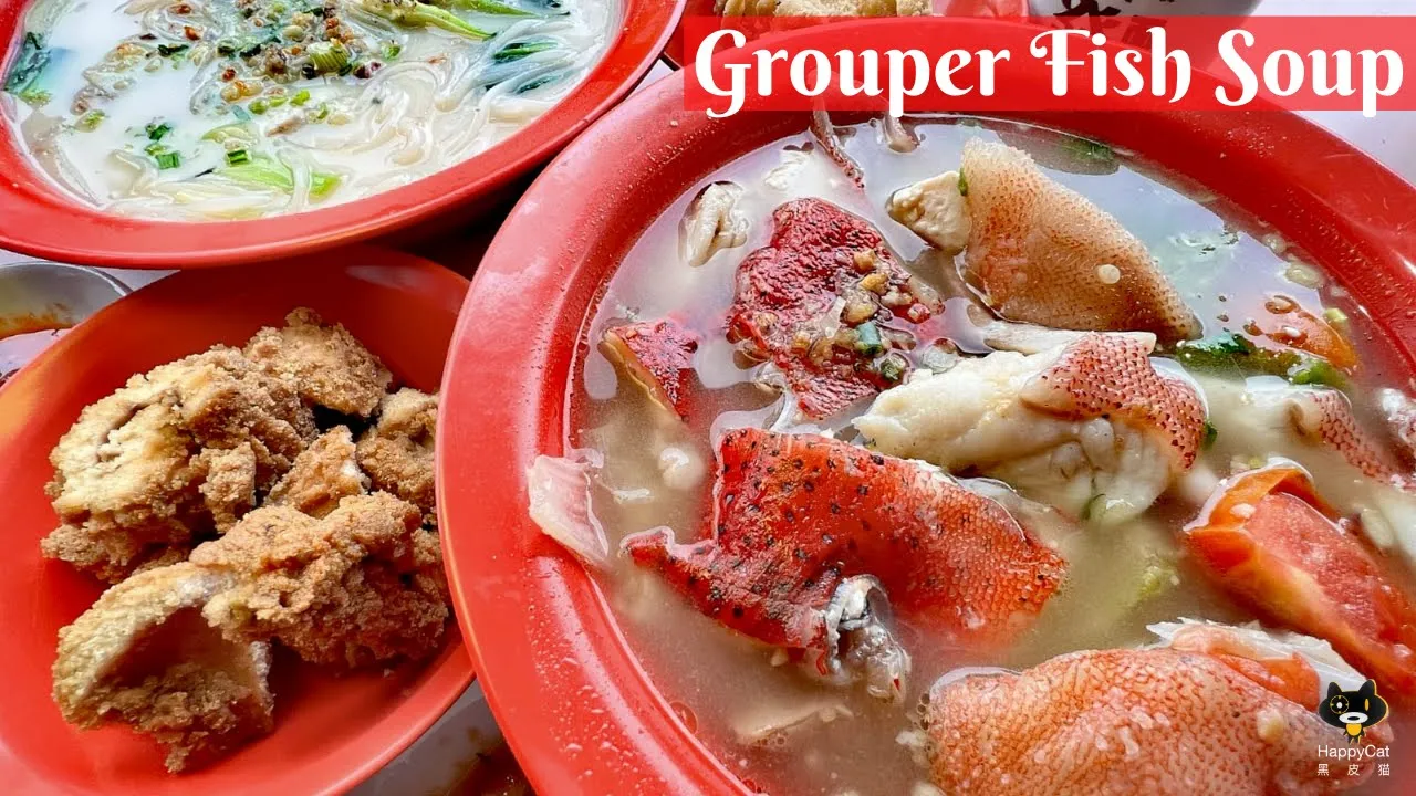 Amazing thick collagen - premium red Grouper soup at hawker price