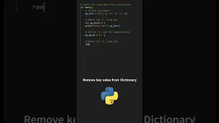 Remove Key Value from Dictionary in Python