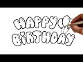 How to Write Happy Birt ay In Bubble Balloon Letters Drawing Lesson ZOOSHii
