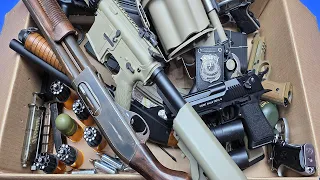Unboxing & Testing Airsoft Guns and Pistols / Grenade Launcher Shotgun Assault Rifle.., D.E.50AE