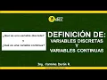 VARIABLES DISCRETAS Y CONTINUAS