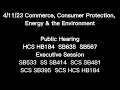 23 Commerce Consumer Protect Energy Enivro PH HB184 SB638 SB567 ES SB533 SB414 SB481 SB395
