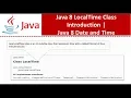 Java 8 LocalTime Class Introduction Java 8 Date and Time Java Date and Time