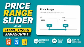 Price Range Slider Using HTML CSS JavaScript Dual Range Slider UI