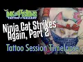 Tattooing a Large Japanese Ninja Cat Backpiece - Session 2