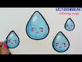 how to draw cute rain drops coloring page for kids rainy season easy drawing