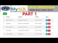 PART 1 PHP CRUD Create Read Update Delete step by step tutorial