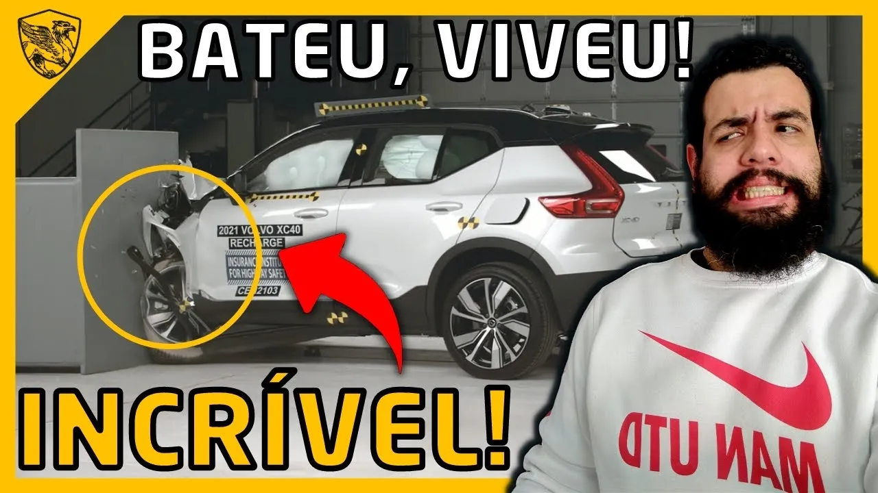 MORREU? CRASH TEST NOVO XC40 RECHARGER 2021 - #SHORTS #VOLVO #FASTDICAS