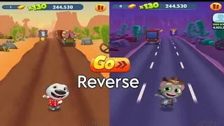 talking tom gold run backwards haiwaiin hank in wild west vs cowboy tom in las vegas