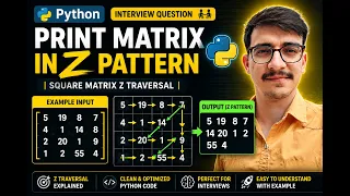 Python Program to Print Matrix in Z Pattern Square Matrix Z Traversal Python Interview Question
