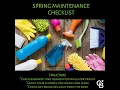 SPRING MAINTENANCE CHECKLIST