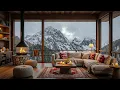 Lagu Feels Like Being Alone in the Mountains ❄️ Jazz \u0026 Fireplace Sounds