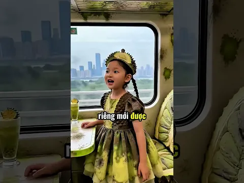 Cô bé bước vào đoàn tàu sầu riêng 😮