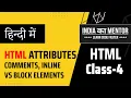 Mastering HTML Attributes in Hindi Inline vs Block Elements Comments Text Alignment