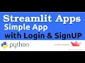 Simple Streamlit App with Login Sign Up Section