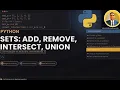 Python Tutorial Python Sets Remove Duplicates Set Operations