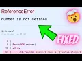 ReferenceError - number is not define name is not defined in js react js solution