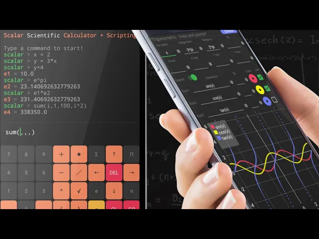 Scalar Scientific Calculator, Charts &amp; Scripts (links in description)