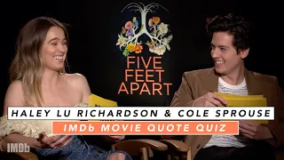 haley lu richardson and cole sprouse play romantic movie quote game