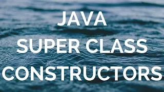 java super class constructor manohar academy