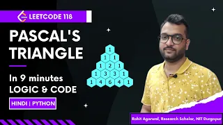 LeetCode 118 - Pascal s Triangle Pattern-Based DSA Explained in Hindi Python Code