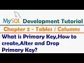 What is Primary Key Create Primary Key Alter Primary Key and Drop Primary Key MySQL Tutorial