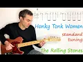 Download Lagu Honky Tonk Women in standard tuning - The Rolling Stones - Guitar lesson / tutorial / cover with tab
