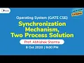 Operating System GATE CSE - Synchronization Mechanism Two Process Solution