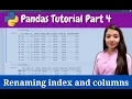 Renaming Index labels and Column names Pandas Tutorial Part 4 Data Analysis using Python