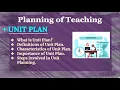 UNIT PLAN-Planning of Teaching