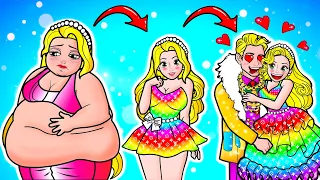 Download [🐾paper diy🐾] Daughter Rapunzel Rainbow Love Challenge | Rapunzel Compilation 놀이 종이 MP3