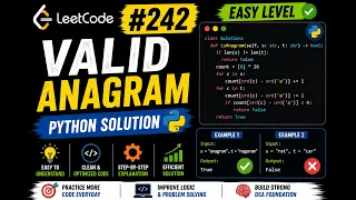 LeetCode Easy Series Valid Anagram Python Explained