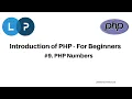 PHP Numbers PHP Tutorial PHP For Beginners Learn PHP Programming PHP Integer float