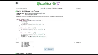 Java Practice-it Introduction to Java Programming Self-Check 1 22 Tricky