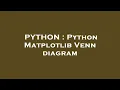 PYTHON Python Matplotlib Venn diagram