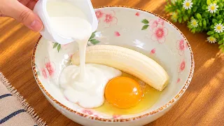 If you have 1 banana, yogurt and 1 egg, make this in minutes recipe for breakfast! Easy and Tasty!