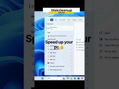 Diskcleanup  #speed pc #shorts #telugutech #computer