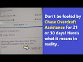 Chase 21 or 30 day Overdraft Assistance - what it actually means for those who get CTC or Stimulus