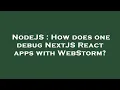 NodeJS How does one debug NextJS React apps with WebStorm