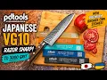 Sharpening a Japanese VG10 Kitchen Knife to 3000 Grit PDTools Bronze CBN