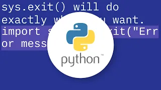 Programmatically stop execution of python script
